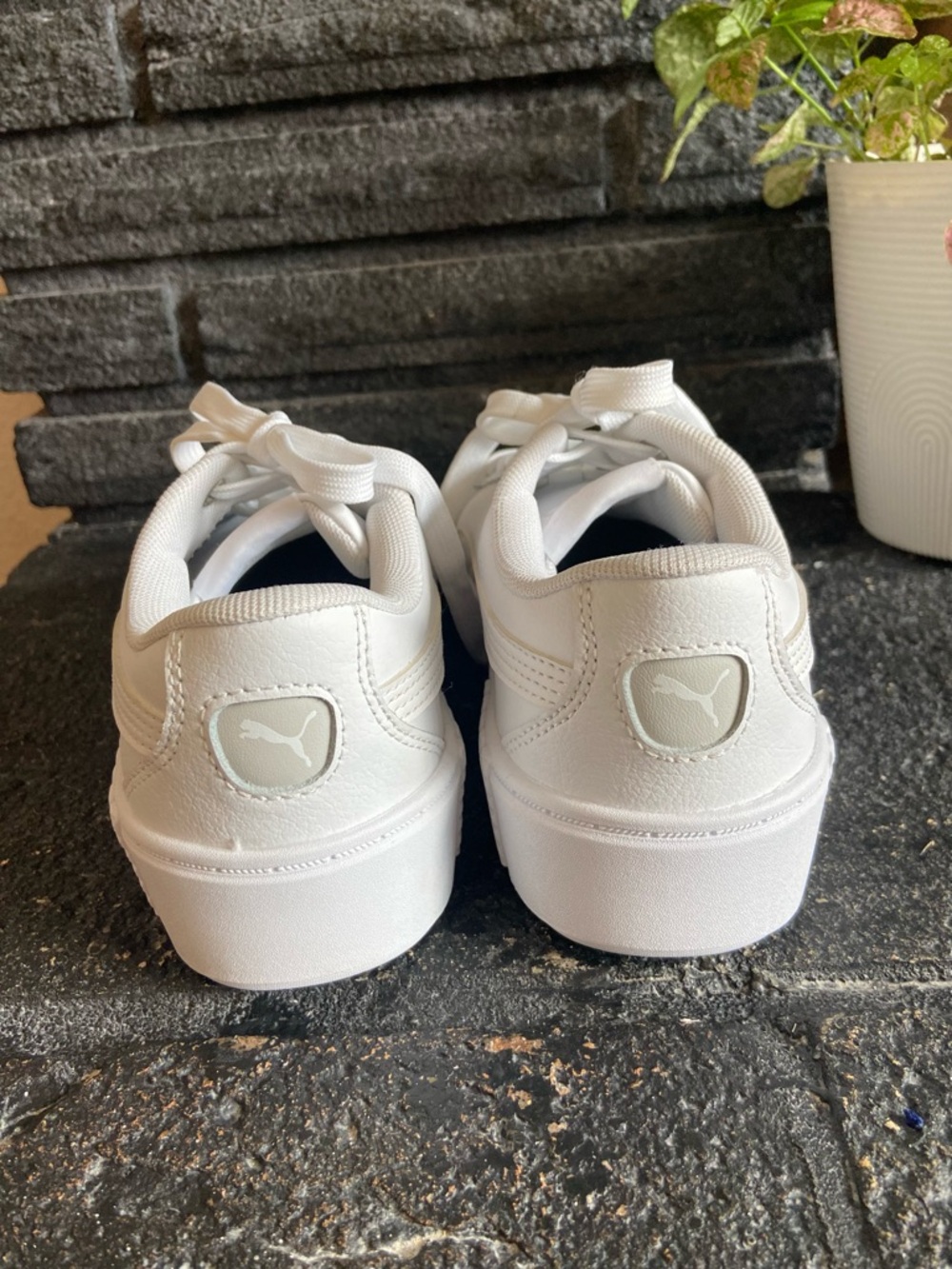 Puma White Platform Lace-Up Sneakers NWS - Picture 3 of 16